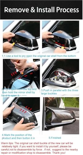 Coque rétroviseur Ford Puma 2019-2024 carbone couvercle remplacement rétroviseur latéral - 2