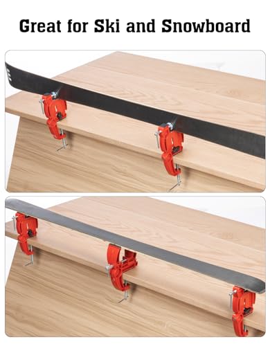 ANCHOM Ski and Snowboard Vises for Tuning, Non-Slip Ski Clamp with Rubber Pads, Snowboard Vice Grips and Horizontal and Vertical Working Positions, Stable Snowboard Ski Tuning Vise, Repair and Waxing,