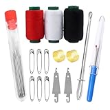 Kit de agujas de coser - Punta fina colección de 34,Agujas de coser a mano con gran chas - para casa de viaje, taller, dormitorio, camping, abuela, amigos