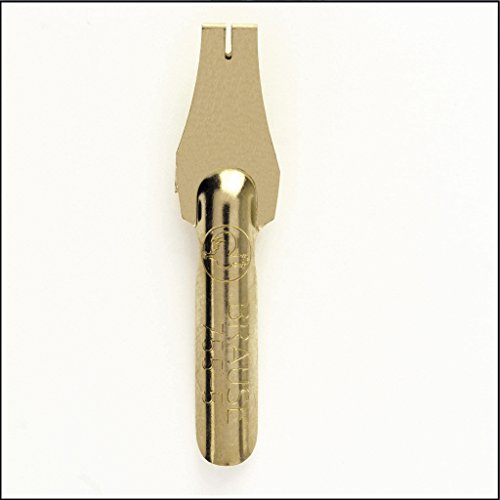 Brause - Ref 75505B - Plakat 5mm Metal Nibs (Pack of 10) - Gold Metal, Presented In Resealable Box, Solid Folded Metal Construction - Suitable for Calligraphy & Hand-Lettering