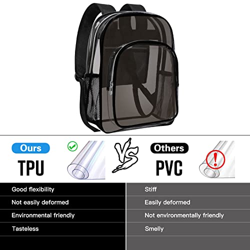 Heeya Clear Backpack Heavy Duty Transparent Backpack For Security, Sports, Work, Travel, Stadium #TOP3