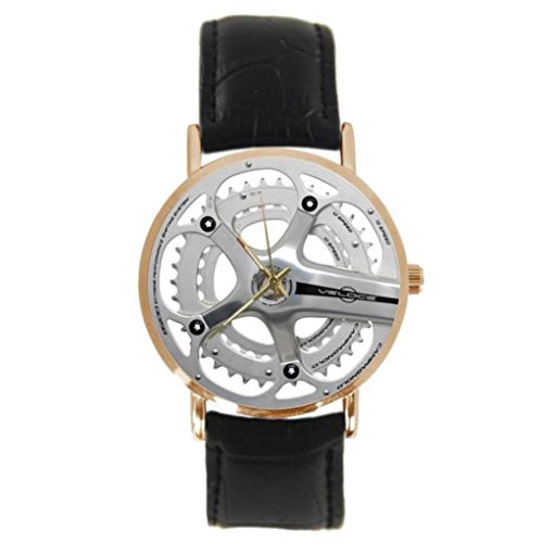 Campagnolo Veloce Custom 100% NEW Black Leather Band Golden Case Fashion Sport Wrist Watch