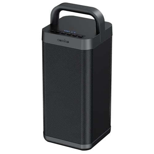 COMISO Portable Bluetooth Speaker with Deep Bass 150W Peak IPX6 Waterproof Outdoor Speaker with 12H Playtime Power Bank Function Party Speaker with USB/AUX/Mic Inputs Speakers for Home Beach&Travel