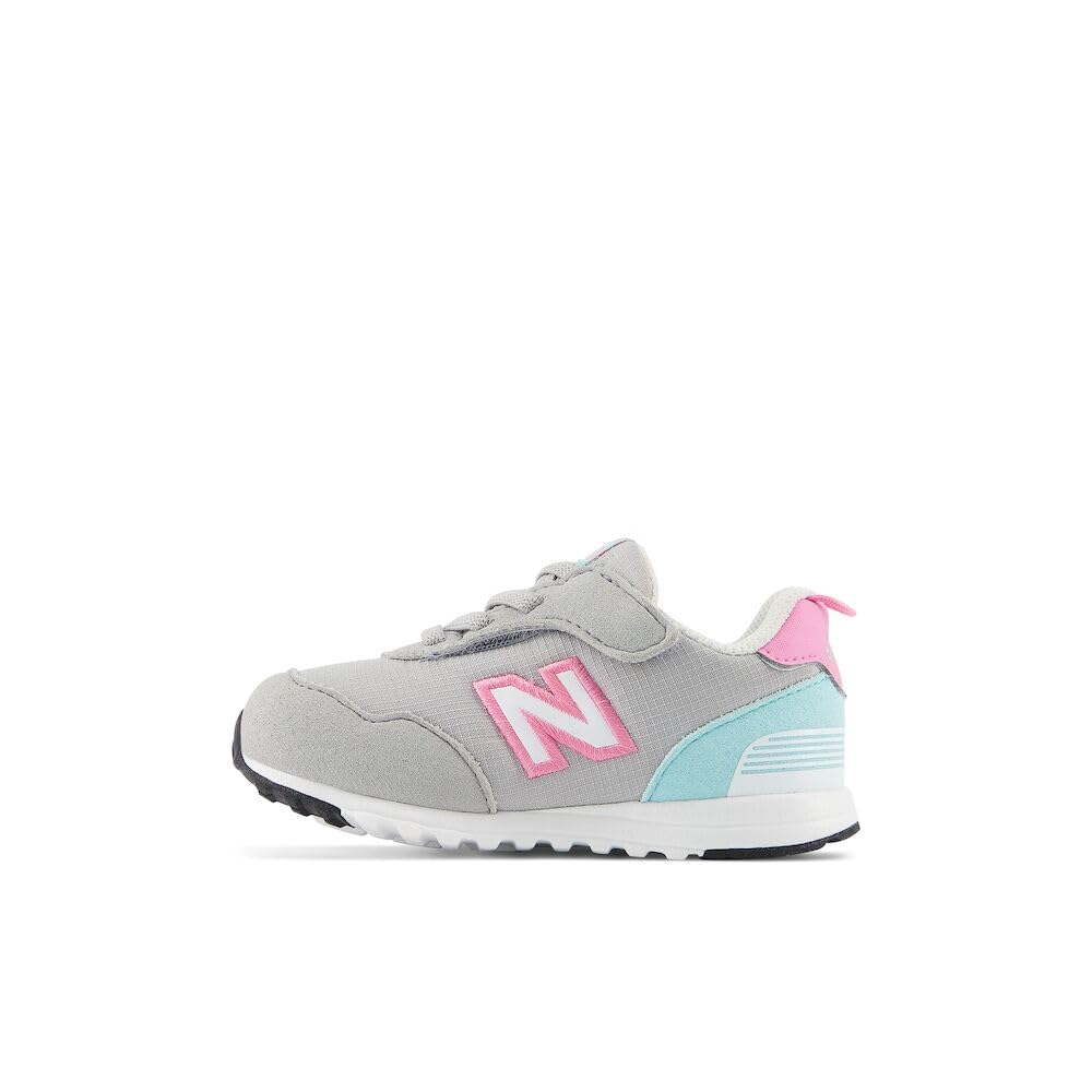 New Balance Kids 515 V1 New-B Hook & Loop Sneaker, Rain Cloud/Reflection/Signal Pink, 6 X-Wide US Unisex Toddler