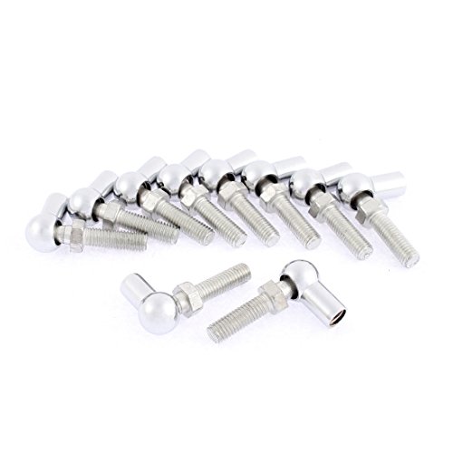 Aexit 8 x Shelf Brackets & Supports 25mm Male Thread Metal L Shaped Ball Joint Rod End Bearing Brackets 10 Pcs