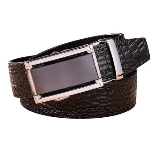 Ceinture en cuir pour homme avec boucle automatique élégante pour le travail commercial