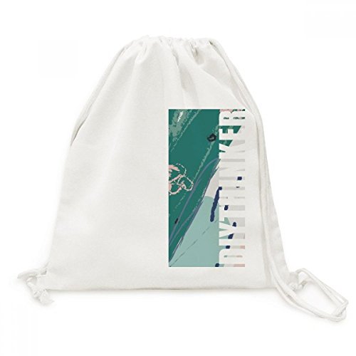 Sac à dos cordon en toile motif plantes résumé rivières