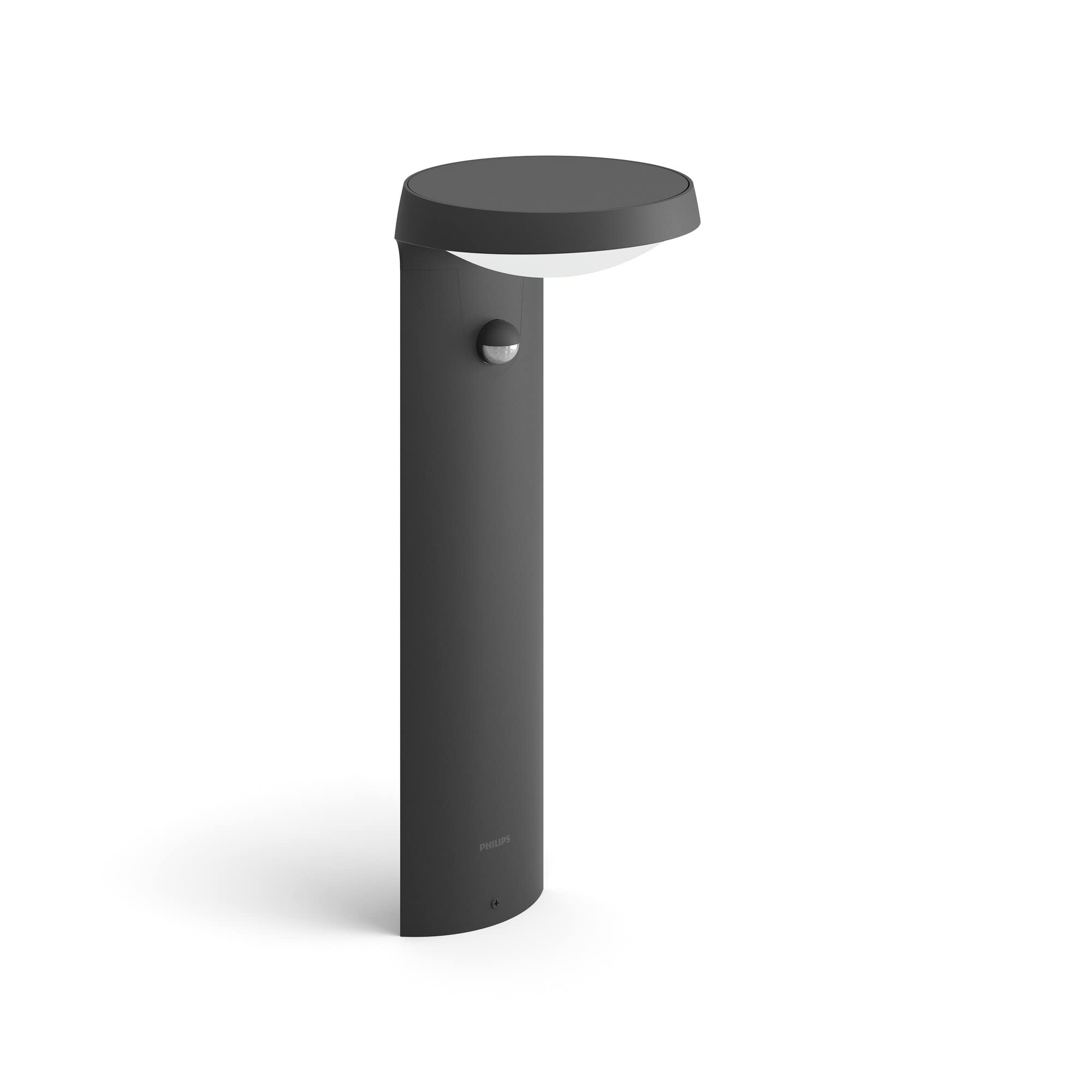 Philips Tyla Outdoor Sockelleuchte (9 W), wetterfeste Außenleuchte mit Bewegungsmelder und warmweißem Licht, energiesparende LED Beleuchtung, anthrazit, Warmweiß