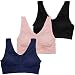 Stylzoo Women's Plus Size Multi Pack Seamless Wire Free Bra with Removable Pads