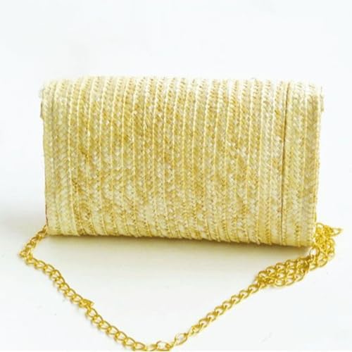 Banana Purse Straw Woven Banana Embroidered Crossbody Shoulder Bag with Chain Mini Trendy Fruit Purse for Women3