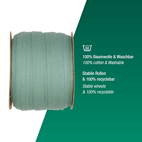 Miniatura 4 de Halbach Seidenbänder Cinta De Algodón De 10 Mm X 30 M, Cinta Para Manualidades, Venta Al Metro, Cinta De Tela Para Decoración, Cinta 100 Algodón, Para Manualidades, Costura Al Bies, Color: Verde