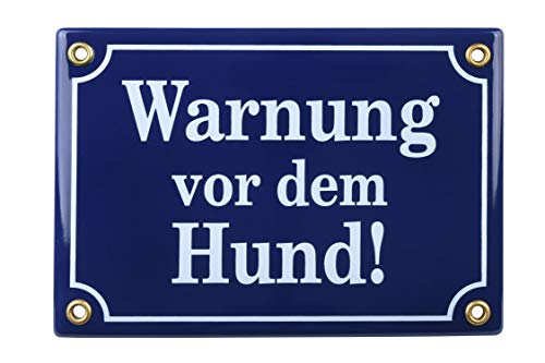 2x Vorsicht Hund Schild Aluminium - 25x10cm Selbstklebend Mit Löchern