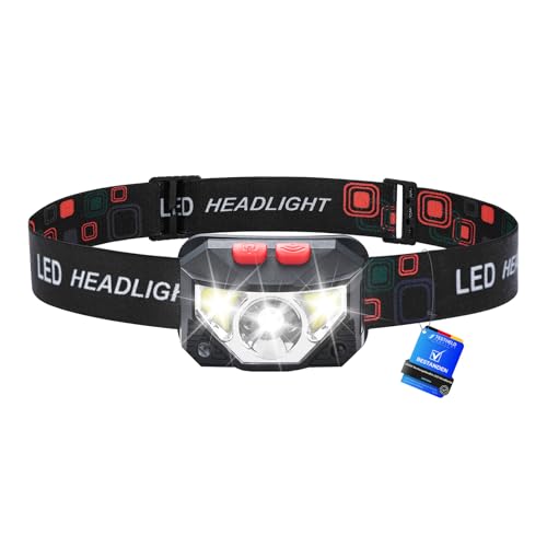 GRIFEMA LED Stirnlampe Wiederaufladbar, 8 Beleuchtungsmodi mit Bewegungssensor & Rotlicht, IPX45 Wasserdichte Kopflampe für Nachtlaufen, Wandern,...