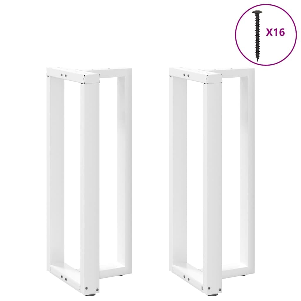 Patas de mesa de bar en forma de T, 2 unidades, color blanco, 40 x 35 x (100 – 101), de acero, altura regulable, con patas niveladoras, patas de metal robustas, para cocina, bar, comedor