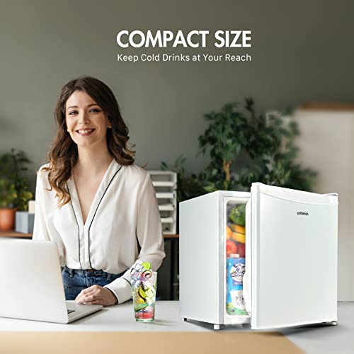 Upstreman FR17 1.7 Cu.Ft Mini Fridge With Freezer, Dorm Essentials, Adjustable Thermostat, Energy Saving, Low Noise, Single Door Compact Refrigerator For Dorm, Office, Bedroom, White-Fr17 thumb #3