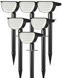 GKGG Solar Lights Outdoor Waterproof IP65, 76 LED 3 Lighting Modes Solar Spot Lights Outdoor Yard Garden Landscape Pathway (Cool White, 6 Pack)