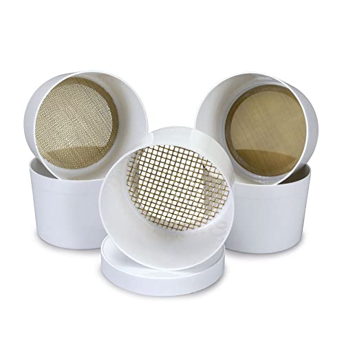 Screen Sieves, Set Of 4 Stacking Plastic Sieves, Lids, And Storage Compartment