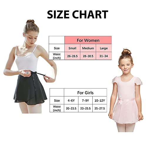 Stelle CG170008-BK-L Girls Women Ballet Skirt Dance Wrap Skirt Chiffon Toddler Ballet Skirts thumb #2