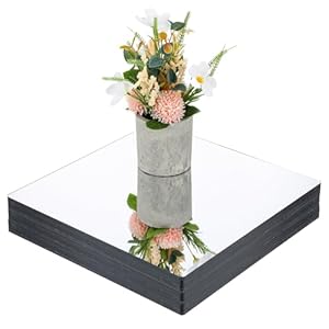 12pcs Acrylic Square Mirror Centerpieces for Tables,12″ x 12″ Bulk Mirror Tray Candle Holder Tray, 2mm Thick Mirrors Tiles for Dining Table, Wedding Decoration, Christmas Decoration