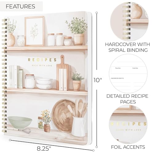 Image of Aesthetic Recipe Book for 100+ Cherished Meals - Blank Cookbook to Write In