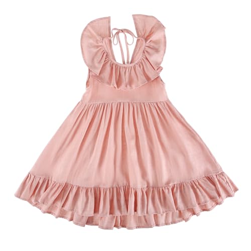 Baby Toddlers Cotton Dresses Kids Little Girls Straps Sleeveless Casual Party Halter Dress 6 Months-6T2