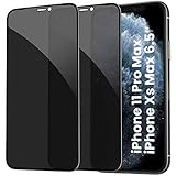 Tensea Privacy Screen Protector for Apple iPhone Xs Max and iPhone 11 Pro Max 6.5 inch, 3D Full Coverage Anti-Spy Tempered Glass Film, Anti-Scratch, Case Friendly, Ultra Thin, HD Clear, 2 Pack