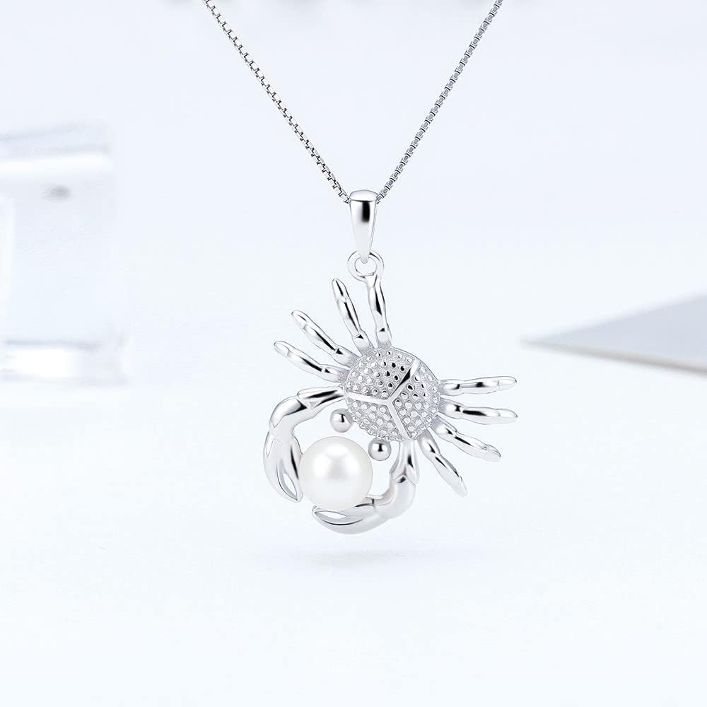 Sterling Silver Crab Bail Pin Pendant Fitting for Pearl Jewelry, Design Pendant Mount for Women DIY Jewelry Making