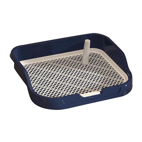 Dog Potty Pad Mesh Training Toilet Potty Tray with Protection Wall Every Side Dog Toilet for Small and Medium Dogs Cats Puppy, Navy