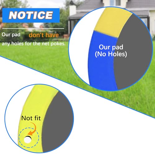 Femitu 12 ft Trampoline pad Replacement, Trampoline Spring Cover, Thickened EPE Foam Tear-Resistant Waterproof Trampoline Safety Pad, No Holes for Pole Trampoline Replacement Pad-Rainbow