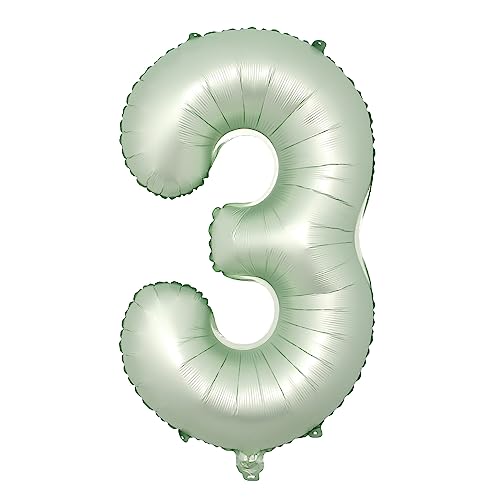 32 inch Olive Green Number Foil Balloons 0 1 2 3 4 5 6 7 8 9 Helium Green Balloon Happy Birthday Party Wedding Decoration Supplies (32 inch olive green 3)