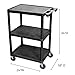 Luxor Multipurpose Storage Utility Cart 3 Shelves Structural Foam Plastic - Black