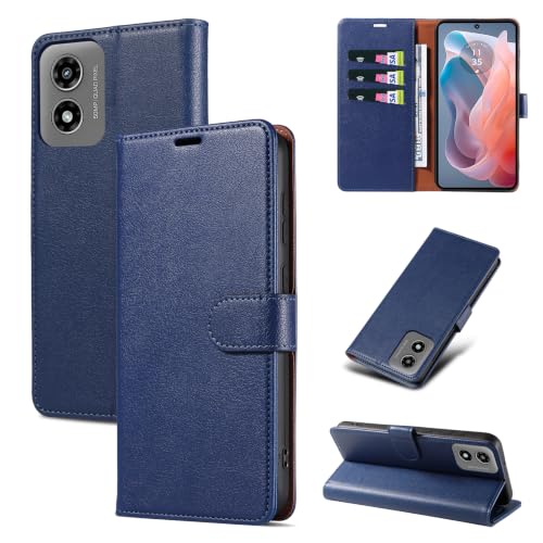 RKINC Wallet Case for Moto G Play 2024, 3 Card Holders, Blue