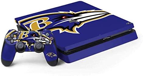 Skinit Decal Gaming Skin Compatible with PS4 Slim Bundle - Officially Licensed NFL Baltimore Ravens Large Logo Design