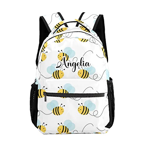 Custom Kids Backpack, Personalized Student School Bags for Boys & Girls, Bookbags for Travel Cute Bumble Bee