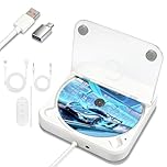 Portable CD Player for Car, External Car CD Player USB Plug and Play, AUX Port, USB Extension Cable, Personal CD Players for Home/office/Car/Laptop/Computer/TV (White)