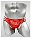HAVBX Men's Sexy Lace Underwear Low Rise Bugle Pouch Bikini Briefs Sissy Lingerie (US, Alpha, One Size, Regular, Regular, Red)
