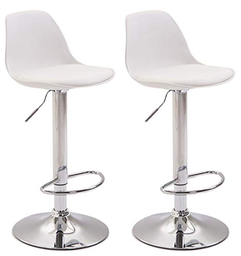 CLP 2X Tabouret De Bar Design Kiel Assise Similicuir I Chaise De Bar avec Dossier Plastique Repose-Pied I Tabouret Ergonomique Hauteur Réglable,...