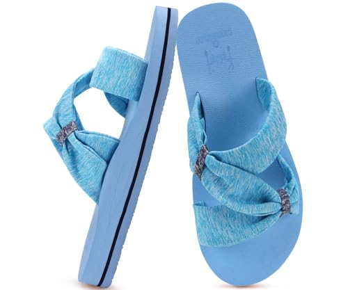 Image of KuaiLu Womens Dressy Bow Sandals Arch Support Yoga Foam Cushion Comfortable Walking Slides Open Toe Summer Beach Indoor Outdoor Slippers