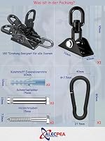 ALECPEA Deckenhaken 450kg 360° Drehwirbel Edelstahl Hängesessel Schwarz – Ansicht 7