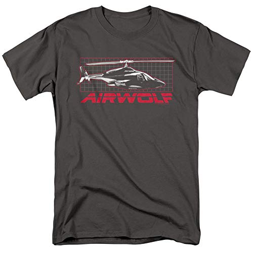 Airwolf Grid Unisex Adult T-Shirt, Charcoal, 2X-Large