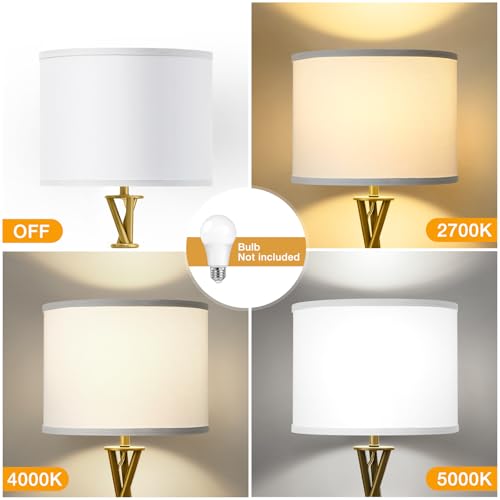 Gold Tripod Floor Lamp, 61” Floor Lamps for Living Room with Rotary Switch by Luvkczc - Used condition - Image 3