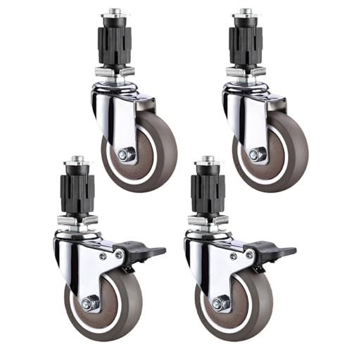 Roulettes pivotantes haut rendement en caoutchouc charge 180 kg pour tube inox