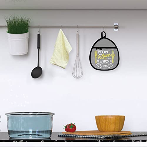 Alselo Pot Holders And Kitchen Towel, Heat Resistant Potholder 4 Piece With Dish Towel 1 Piece, Funny Baking Theme Hot Pat Festive Gift Oven Mitts For Cooking Baking Bbq(Light Grey, 5) #TOP6