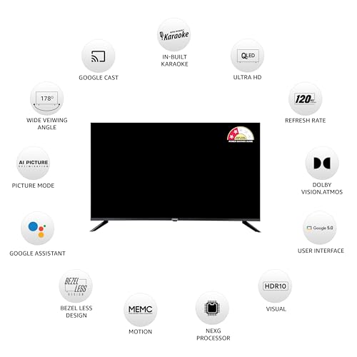 Image of Onida 139 cm (55 inches) Nexg Karaoke Series 4K QLED Smart Google TV Q55UGI120