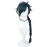 FIOCO コスプレ ウィッグ ガイア・アルベリヒ 帆影に戯る風 三つ編み ネービーブルー 耐熱 コスプレ用 小顔 GAL系 少女风 変装用 かつら日常 パーティー 仮装 演劇 日常 かつら wig ハロウィン クリスマス 学園祭 パーティー