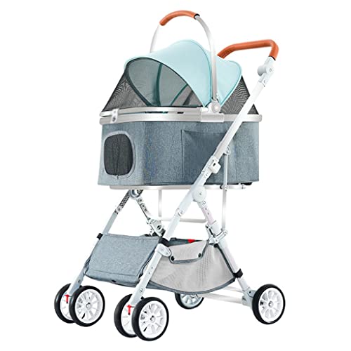 Cochecito para mascotas con transportador desmontable para pasear perros y gatos medianos