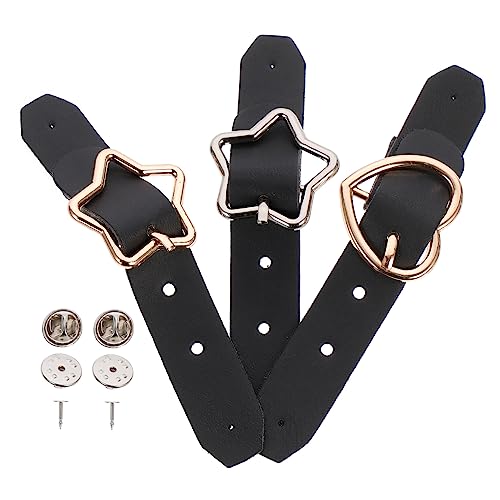 LIFKOME Pleated Skirt Belt Buckle 3pcs Black Buckle Star Shape and Heart Shape for Women's Fashion