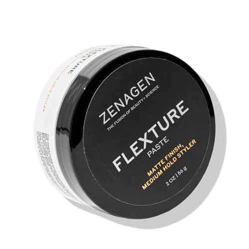 ZENAGEN Flexture Paste | Matte Finish, Medium Hold Styler, Microfiber Formula with Geranium Extract + Aloe Leaf Juice, Vegan, Plant-Based, All Hair Types, 2 oz
