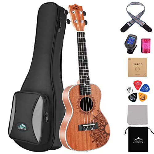 EASTROCK Concert Ukelele Sapele Beginner 23 inch Ukulele Big Package Kit. Ukulele Ukalalee Suitable...