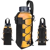 Fyelo Molle Water Bottle Holder Tactical Pouches Adjustable 16-76 oz Enhanced Dual Pockets Multi Use for Outdoor Sports Fit for Backpack/Vest/Belt/Shoulder Strap (Black, Brown, Green)